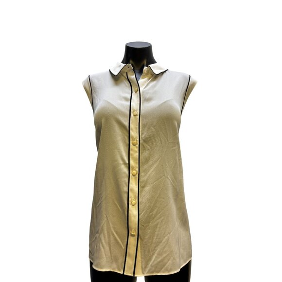 NWT Sleeveless St. John Collection Button-Down Blouse XL - Picture 1 of 4
